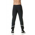 Black Men's Sports Leggings Long Pants with Hem Zipper Pocket Zipper 