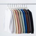 Autumn long-sleeved white cotton t-shirt women's all-cotton solid color basic round neck bottom shirt 