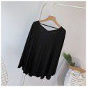 Modal sexy backless long-sleeved T-shirt women's loose large Korean autumn dress solid color draping lazy dance dress 