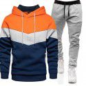 Hip Hop Sweater Set Men's Fashion Three Contrast Hoodie Sweatshirt 