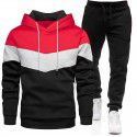 Hip Hop Sweater Set Men's Fashion Three Contrast Hoodie Sweatshirt 