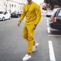 European and American long-sleeved casual suit independent station men's solid color trend sports suit men's stock 