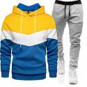 Hip Hop Sweater Set Men's Fashion Three Contrast Hoodie Sweatshirt 