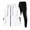 European and American men's casual sports suit Fashion zipper coat Men's and women's running sports suit 