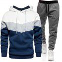 Hip Hop Sweater Set Men's Fashion Three Contrast Hoodie Sweatshirt 