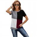 Shi Ying Short Sleeve T-shirt for Women Summer New Stripe Pattern Cross border Women's Loose Round Neck Top for Women