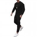 European and American long-sleeved casual suit independent station men's solid color trend sports suit men's stock 