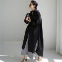 Cotton linen shirt skirt loose irregular bottom shirt sunscreen cardigan long knee length dress trendy dress cotton