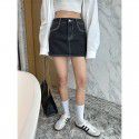 High waisted denim short skirt for women, A-line skirt, slimming and versatile half body skirt, new style for spring and summer