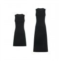 Hepburn Little Black Dress French Elegant Cloud Ladder Cotton Slim Fit Sleeveless Elastic Tank Top Dress 