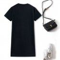 Black Dress Women's Summer New High end Casual Loose Straight Round Neck Short Sleeve T-shirt Skirt