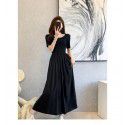 French dress, new women's summer design sense, niche slim fit, slim and long skirt