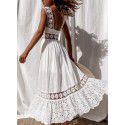 New European and American Fashion Lace Sleeveless Panel Large Swing Long Dress Dress