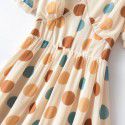 Chiffon dress, new summer women's dress with a slim waistband and polka dots