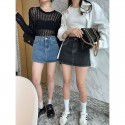 High waisted denim short skirt for women, A-line skirt, slimming and versatile half body skirt, new style for spring and summer