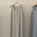 Lazy Tank Top Dress Women's New Solid Loose Straight Sleeve Long Dress