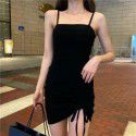 New Short Sleeve Temperament Girlfriend Dress Women's Summer Sexy Strap Drawstring Slim Wrap Hip Skirt