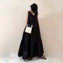 Japanese Summer New Big Swing Loose Sleeveless Skirt Slim Panel Skirt Mid length Dress