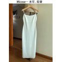 French Little Fragrance Kendou Star Same Style Strap Dress Spring/Summer New Side Split Inside Long Dress Trend