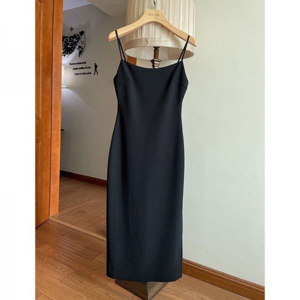 French Little Fragrance Kendou Star Same Style Strap Dress Spring/Summer New Side Split Inside Long Dress Trend