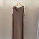 Lazy Tank Top Dress Women's New Solid Loose Straight Sleeve Long Dress