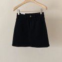 Elastic and minimalist denim skirt for women in early spring, new high waisted and slim A-line short skirt