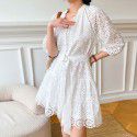 New Spring/Summer White Embroidered Dress with French Minority Design Sense for Women