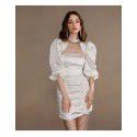 Dress Australian French Design Feel Bubble Sleeve Pleated Spicy Girl Open Back Wrapped Chest Muse Dress