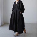 Loose oversized shirt skirt, knee length dress, casual student base shirt, lantern sleeve doll skirt