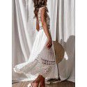 New European and American Fashion Lace Sleeveless Panel Large Swing Long Dress Dress