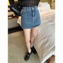 High waisted denim short skirt for women, A-line skirt, slimming and versatile half body skirt, new style for spring and summer