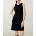 Hepburn Little Black Dress French Elegant Cloud Ladder Cotton Slim Fit Sleeveless Elastic Tank Top Dress 