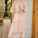 Loose fitting long skirt, women's improved version, light national style, autumn new long skirt, fairy style dress