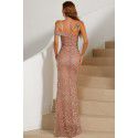 New Spring/Summer Banquet Design Sense One Shoulder Sequin Gold Heavy Industry Evening Dress Women's Fishtail Dress