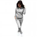 New Sweater Set Women's Long Sleeve Hooded Women's Top Casual Color Matching Pullover 