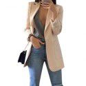 Fashion Polo Neck Slim Fit Cardigan Temperament Suit Coat Women