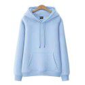 Cotton casual hooded pullover thickened plush solid color new spring and autumn versatile loose Japanese women's sweater 