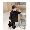 Girls' coat with cotton and thickened woolen top, autumn and winter clothing, small fragrant coat, baby cape, doll collar