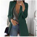 Fashion Polo Neck Slim Fit Cardigan Temperament Suit Coat Women