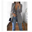 Fashion Polo Neck Slim Fit Cardigan Temperament Suit Coat Women