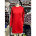 European and American winter new casual round-neck solid color medium length sweater dress for women 