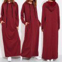 New Spring, Summer, Autumn European and American Women's Long Sleeve Hooded Long Sweater Dress 