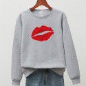 Loose, slim and minimalist sweater temperament Women's round neck long sleeved top Autumn and winter