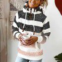 Printed Hooded Drawstring Sweater Loose Pullover Casual Sweater Women 