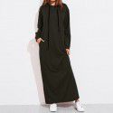 New Spring, Summer, Autumn European and American Women's Long Sleeve Hooded Long Sweater Dress 