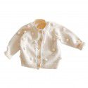 Versatile for boys and girls in spring and autumn, children's handmade ball knitting jacket, cotton long-sleeved newborn new year's clothes 