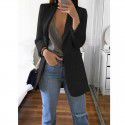 Fashion Polo Neck Slim Fit Cardigan Temperament Suit Coat Women