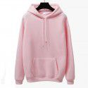 Autumn and Winter New Loose Top Korean Solid Color Plush Thickened Hooded Sweater Women 