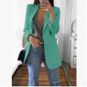 Fashion Polo Neck Slim Fit Cardigan Temperament Suit Coat Women