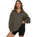 Lapel Large Sweater Women's Solid Loose Versatile Top